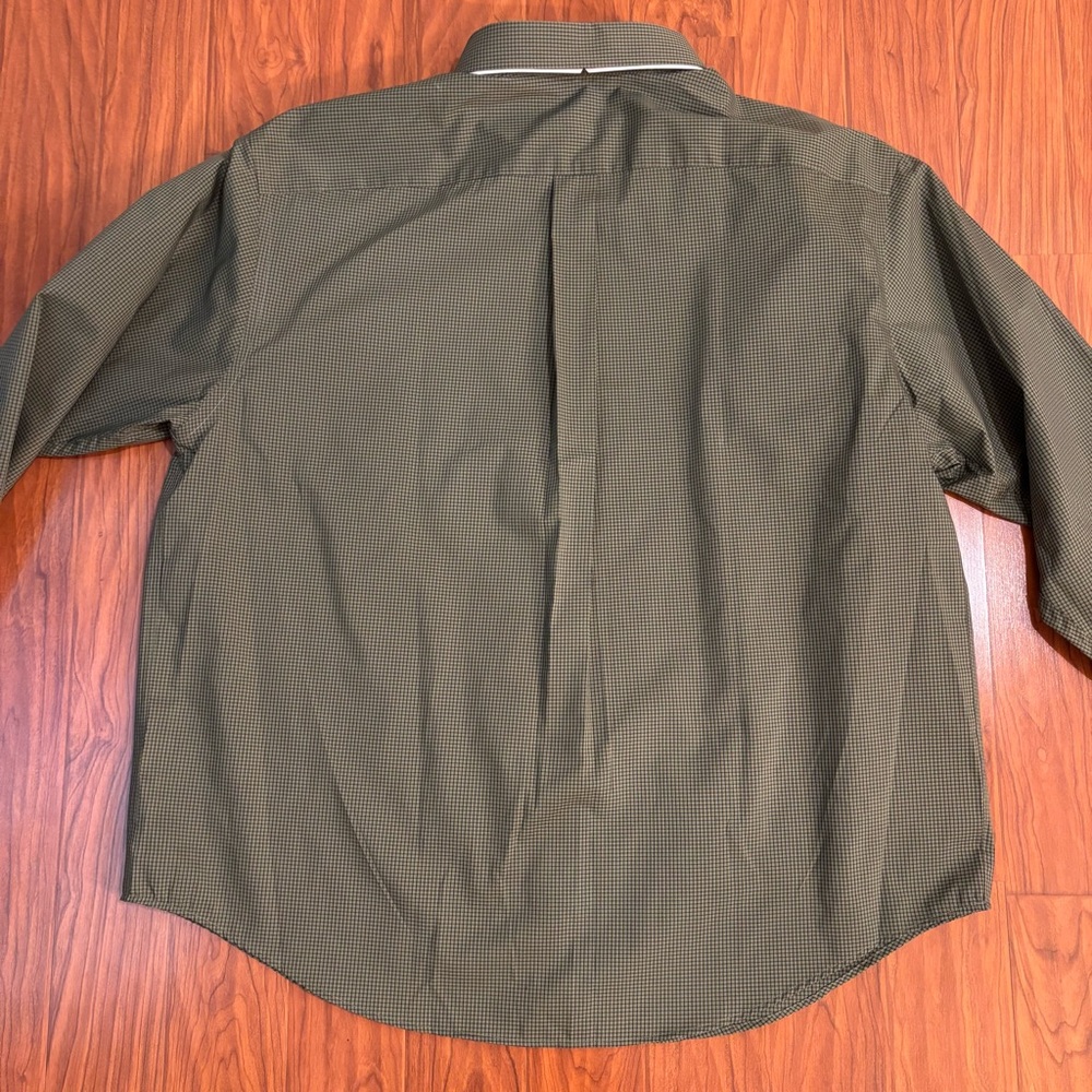 NWT Roundtree & York Travel Smart Green Plaid Button Down LS Shirt Mens 2XB - Picture 7 of 7